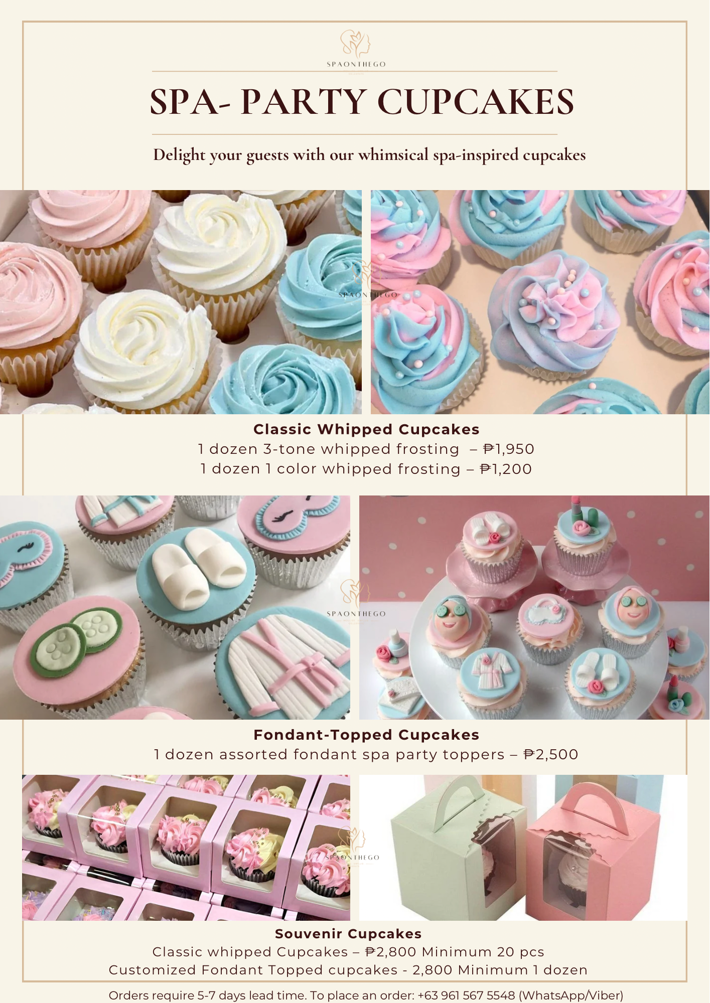 Spa themed Cakes & Cupcakes/ Giveaway boxes